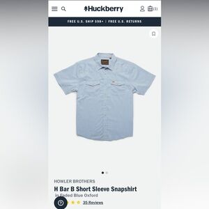 Howler Brothers Light Blue Casual Button Down Shirt